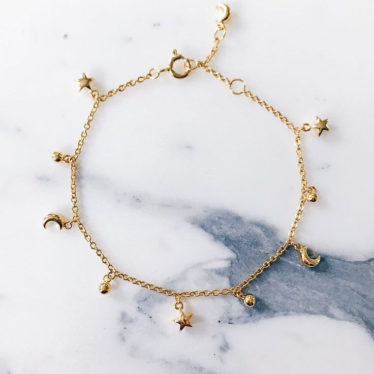 Moon-star golden bracelet